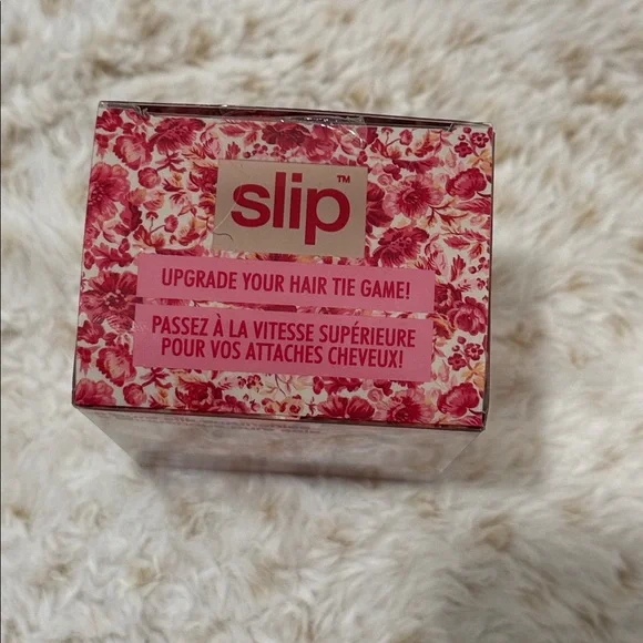 Slip Silk Scrunchies in Vibrant Red Floral set of 4 - Picture 3 of 3